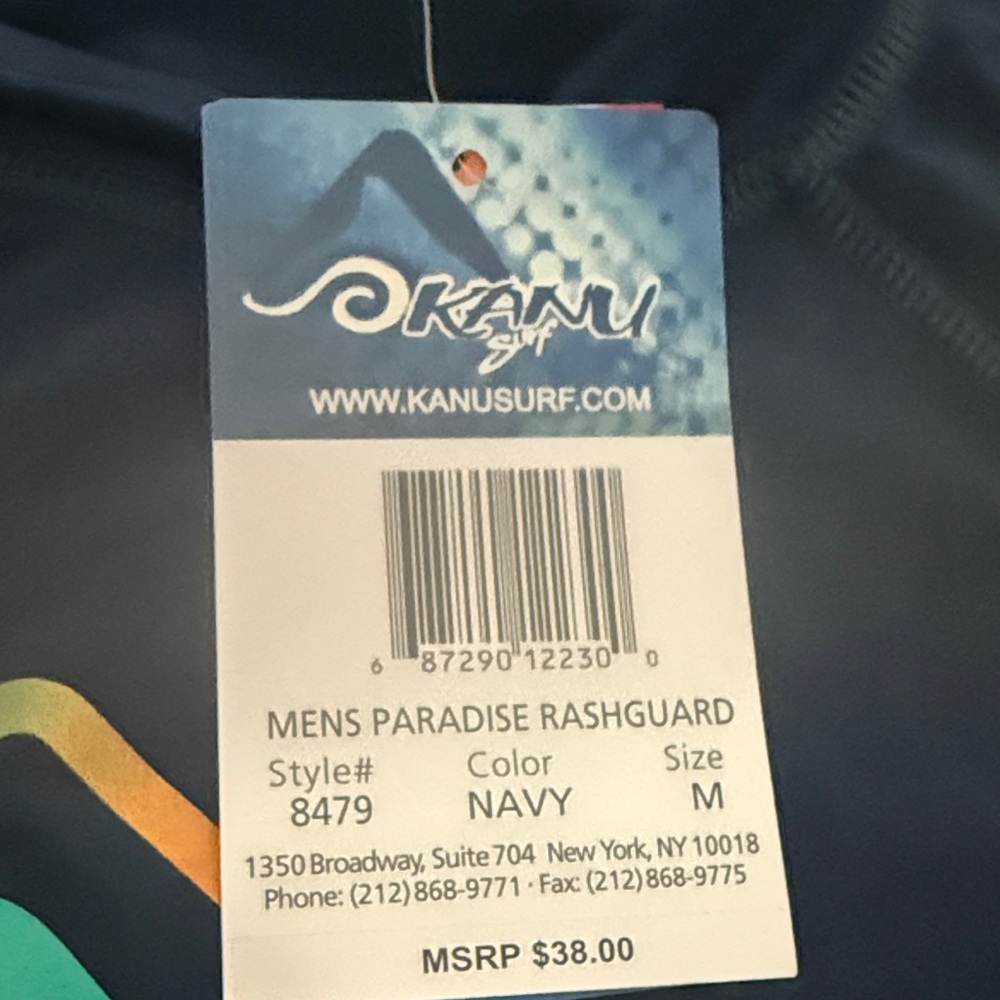 Kanu Surf Navy Rash Guard with Colorful Logo - Picture 2 of 7